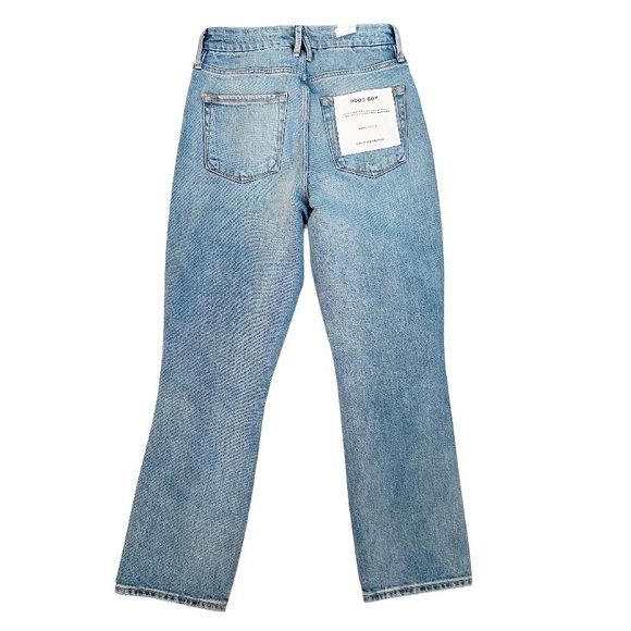 Good American Good Boy Curvy Distressed Knee Jean Size 2 / 26 New - Picture 4 of 9